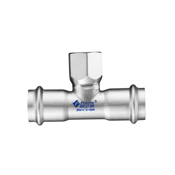 Тройник из нержавеющей стали с V-образной резьбой и внутренней резьбой
